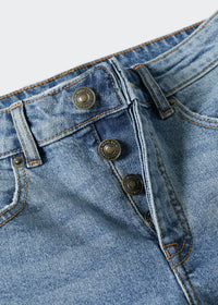 Thumbnail for Frayed hem denim shorts