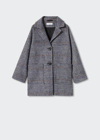 Thumbnail for Checked lapels coat