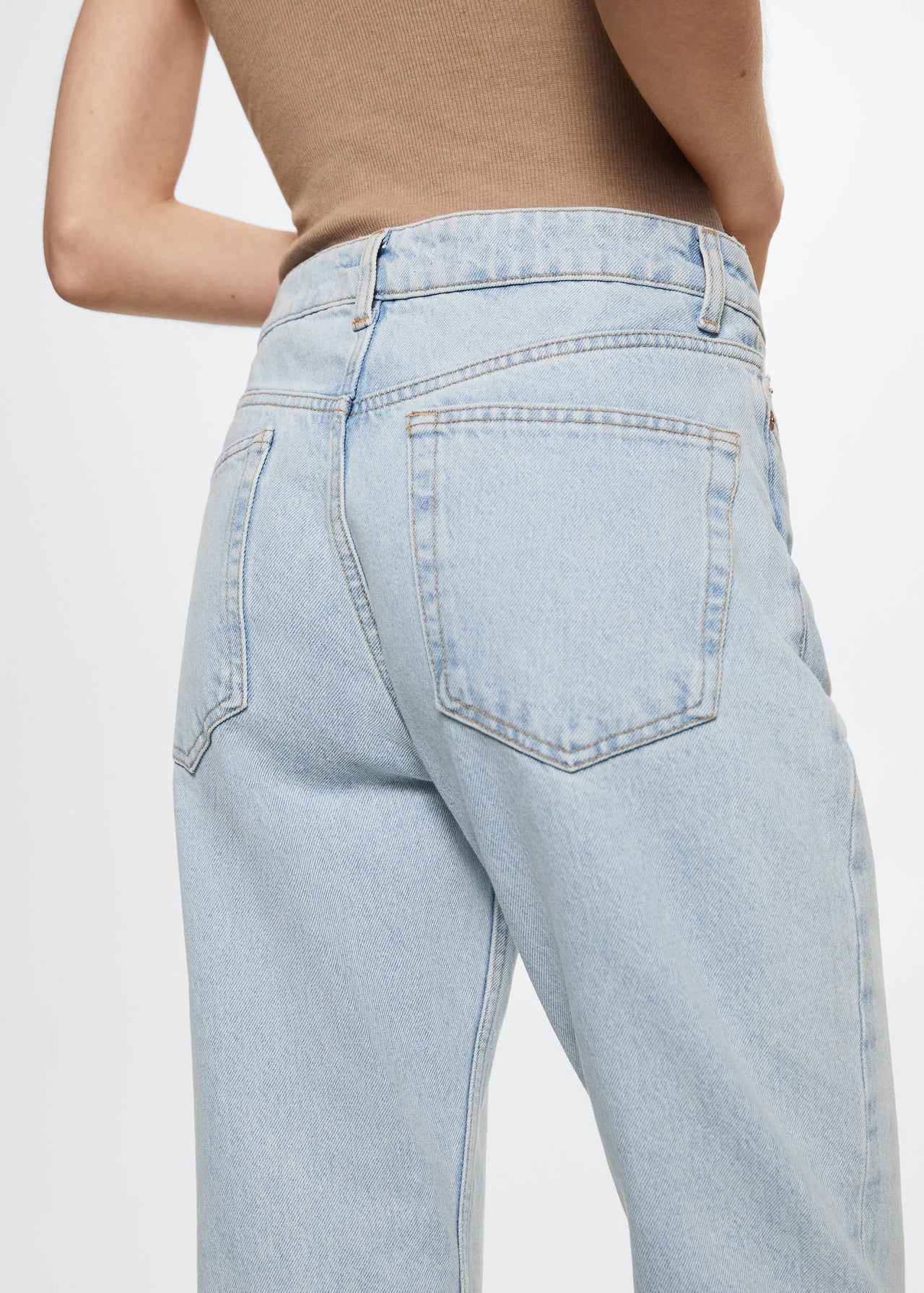 High-waist cropped straight jeans