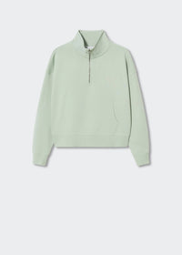 Thumbnail for Zipper high collar sweater