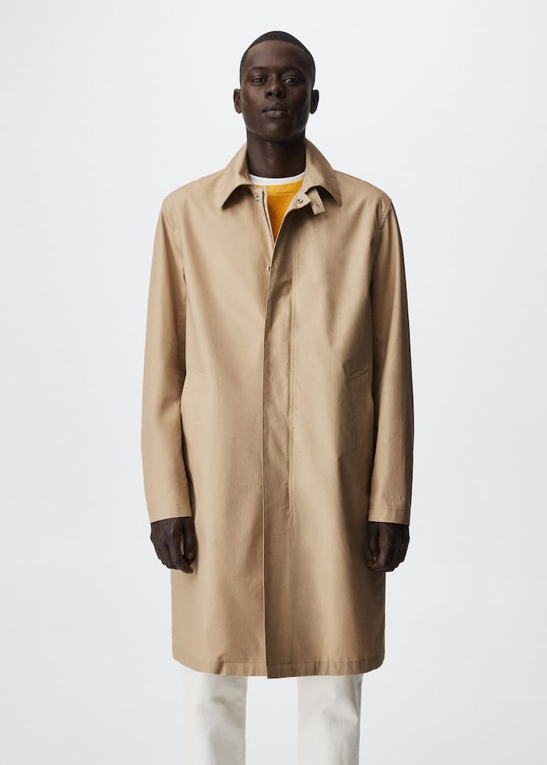 Water-repellent cotton trench coat