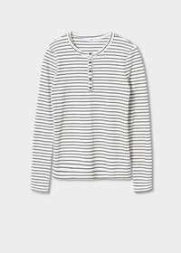 Thumbnail for Buttoned striped T-shirt