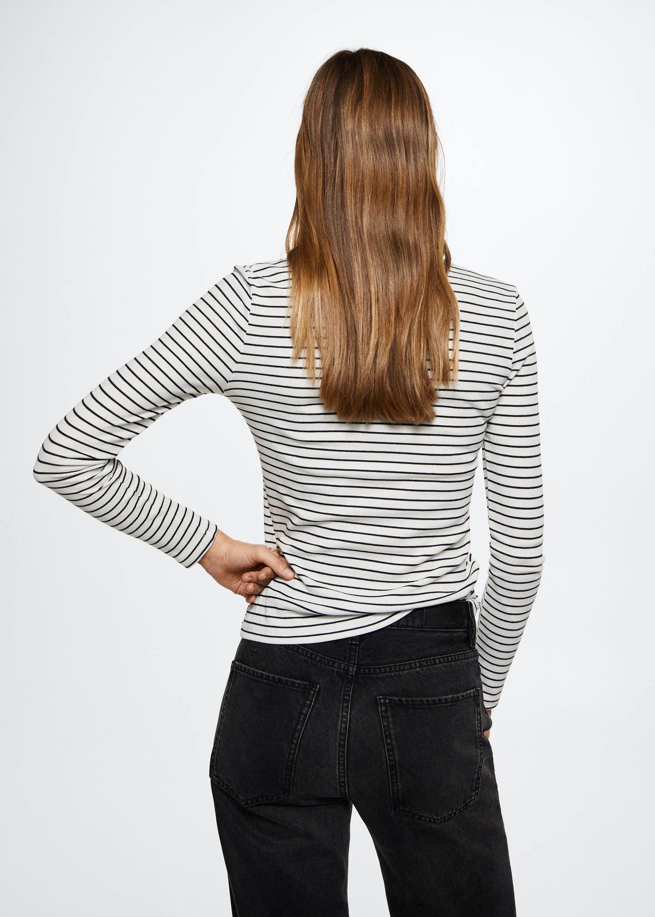 Buttoned striped T-shirt