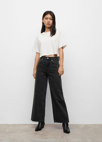 Thumbnail for Frayed hem culotte jeans