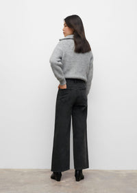 Thumbnail for Frayed hem culotte jeans
