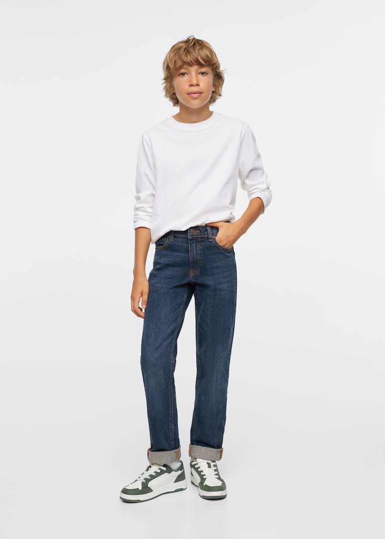 Regular jeans with turn-up hem