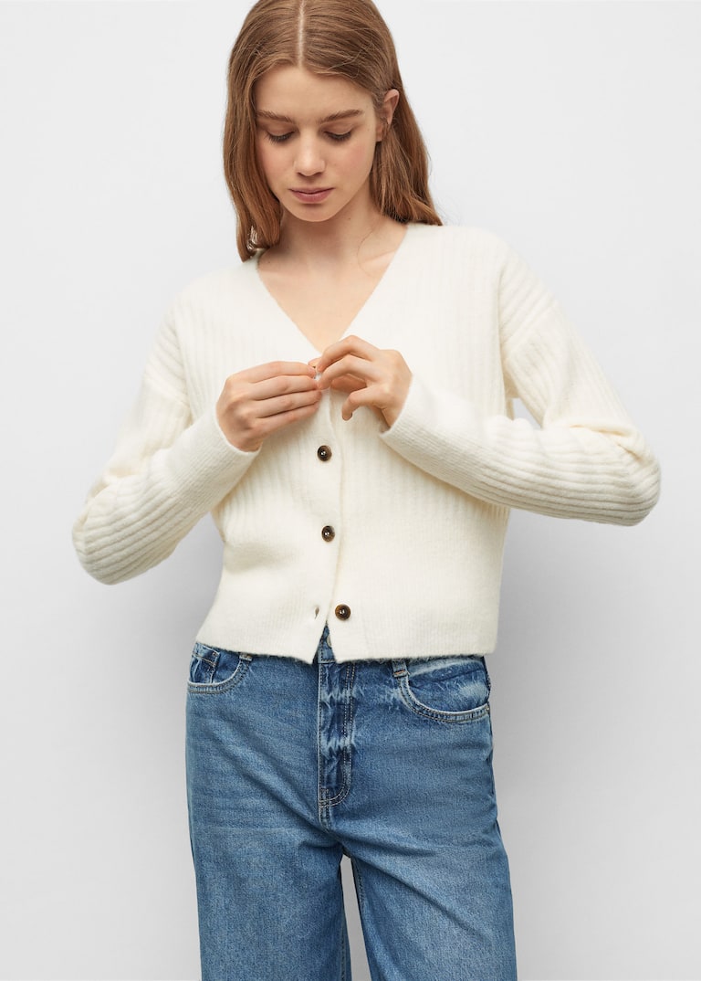 Chenille knitted cardigan