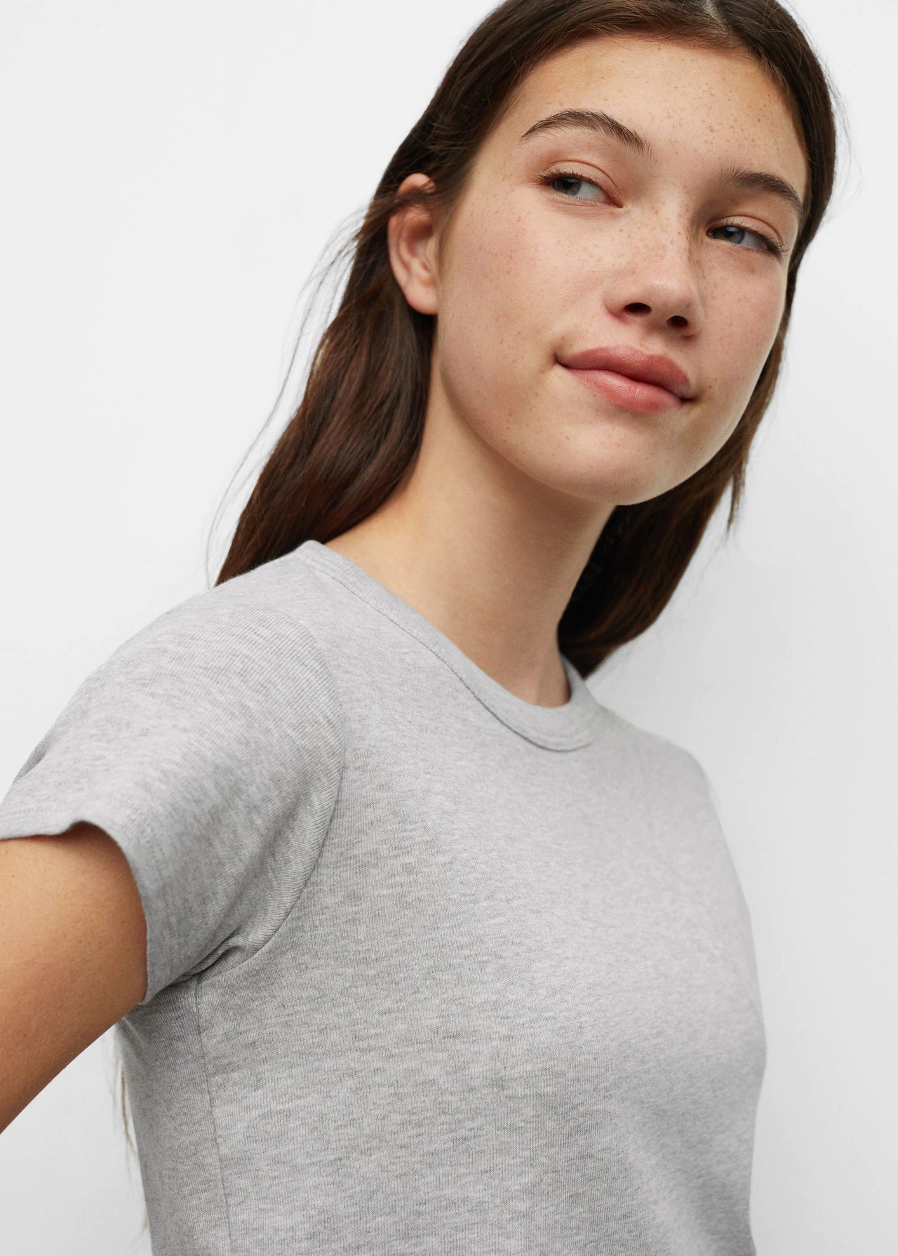 Cropped cotton T-shirt