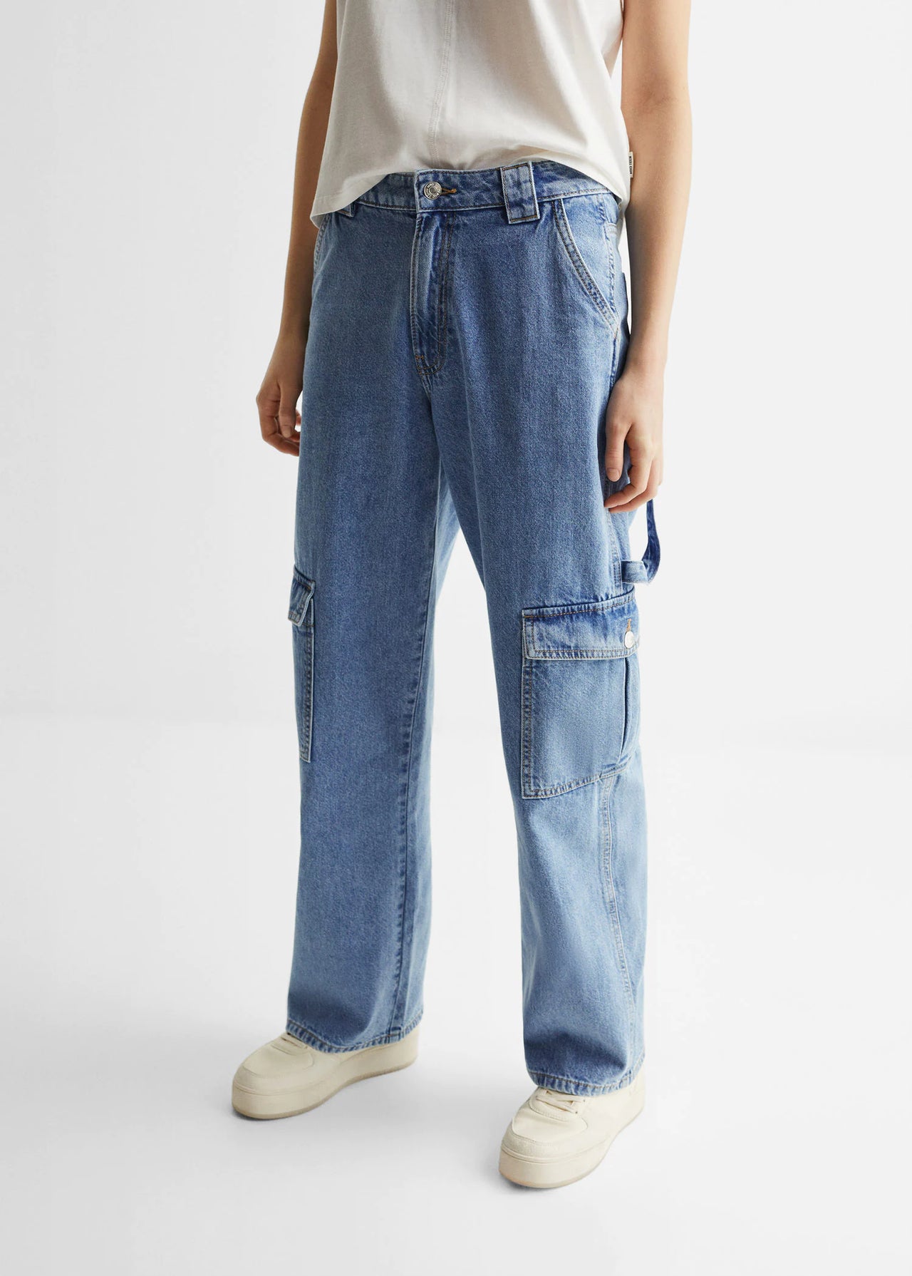 Cargo style straight jeans