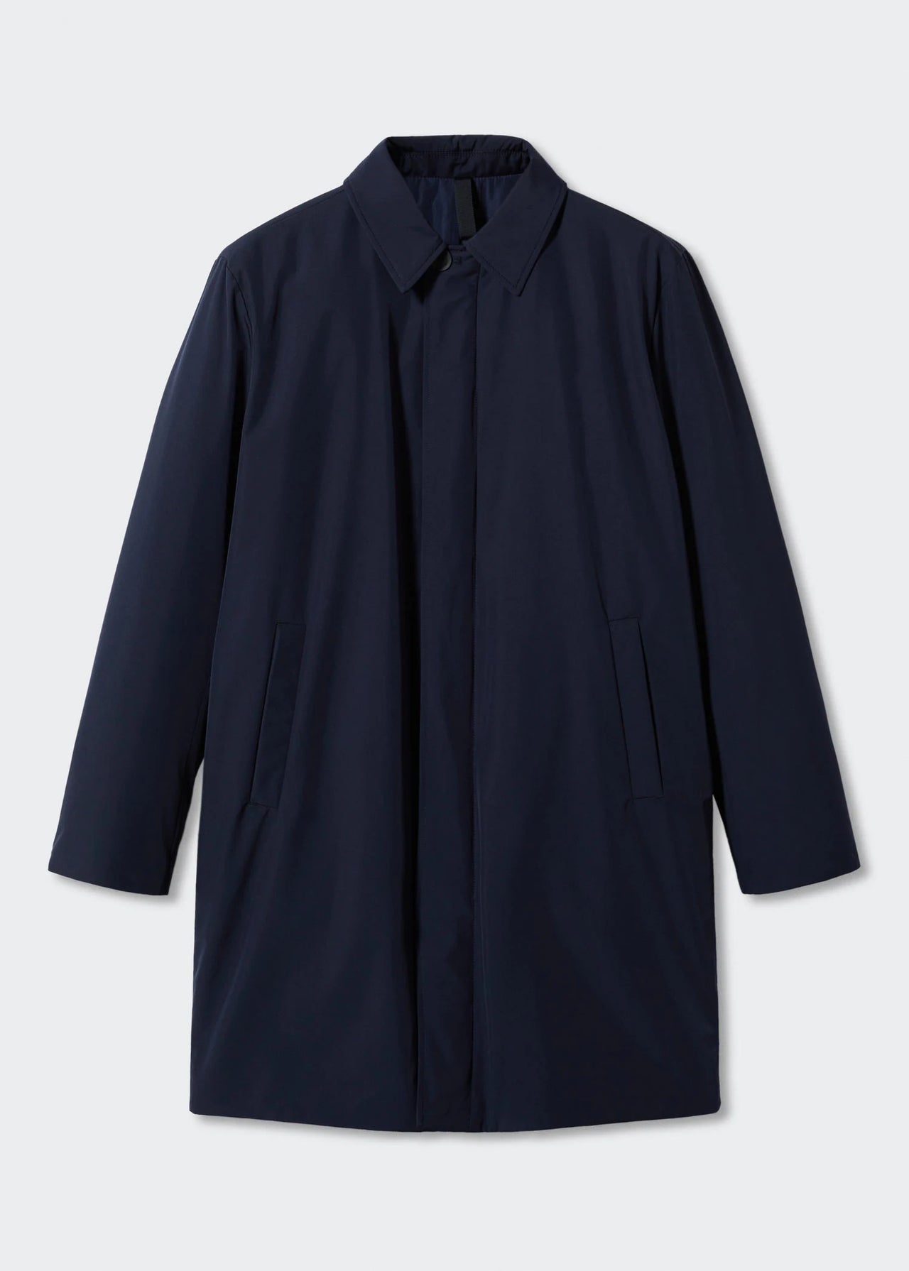 Water-repellent quilted trench coat