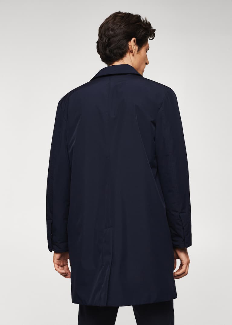 Water-repellent quilted trench coat