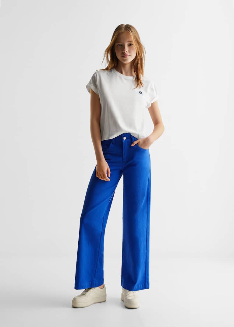 Colour-washed Wideleg jeans