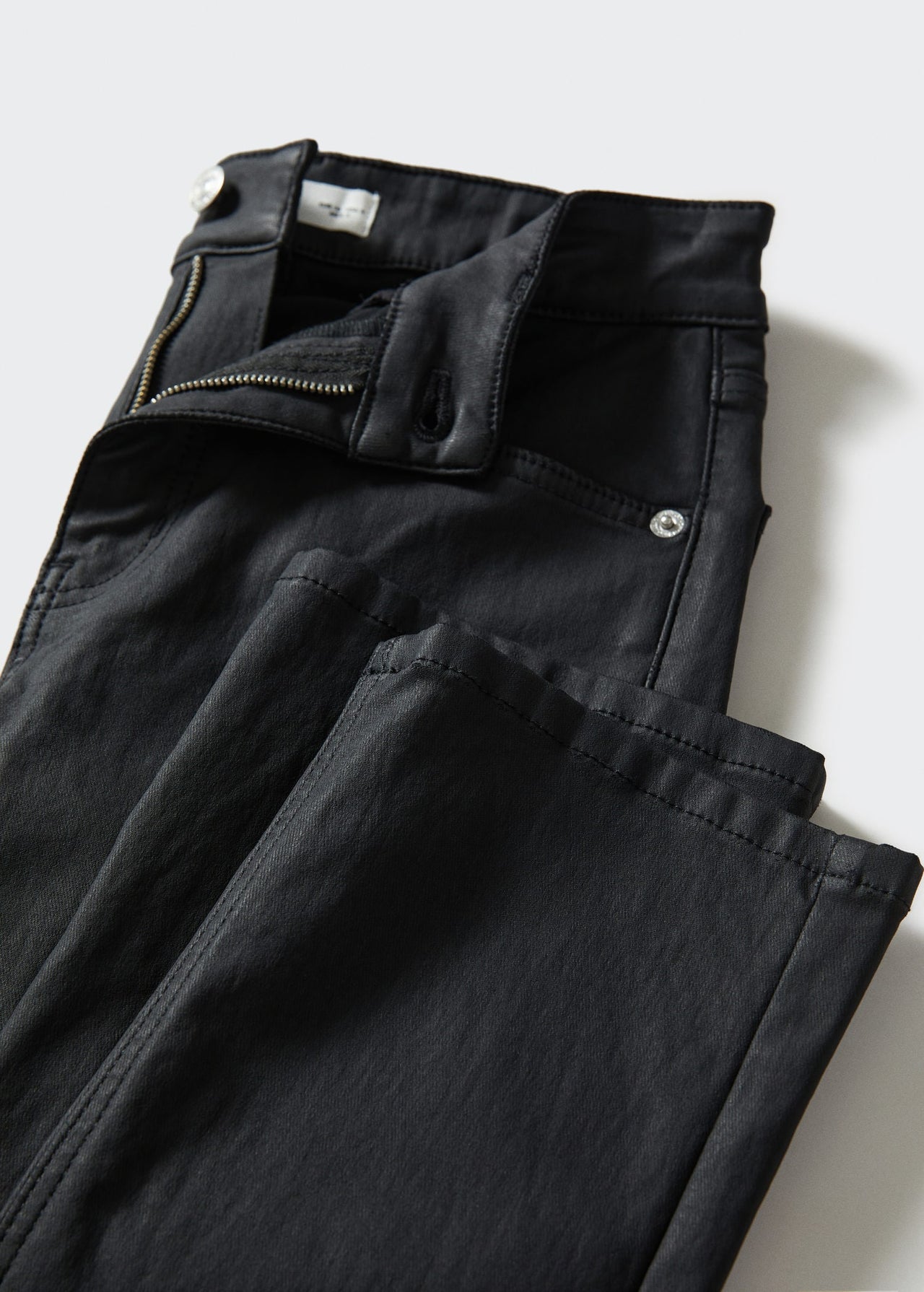 Straight waxed crop jeans