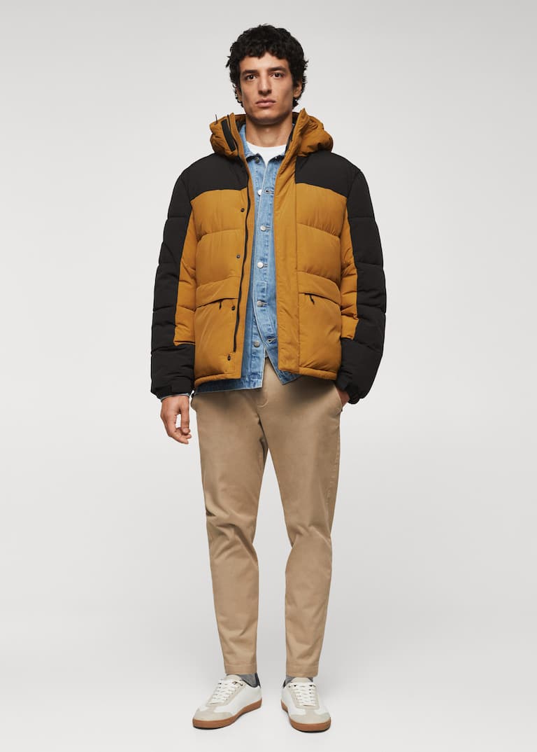 Combined hooded anorak