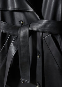 Thumbnail for Oversize leather-effect trench coat