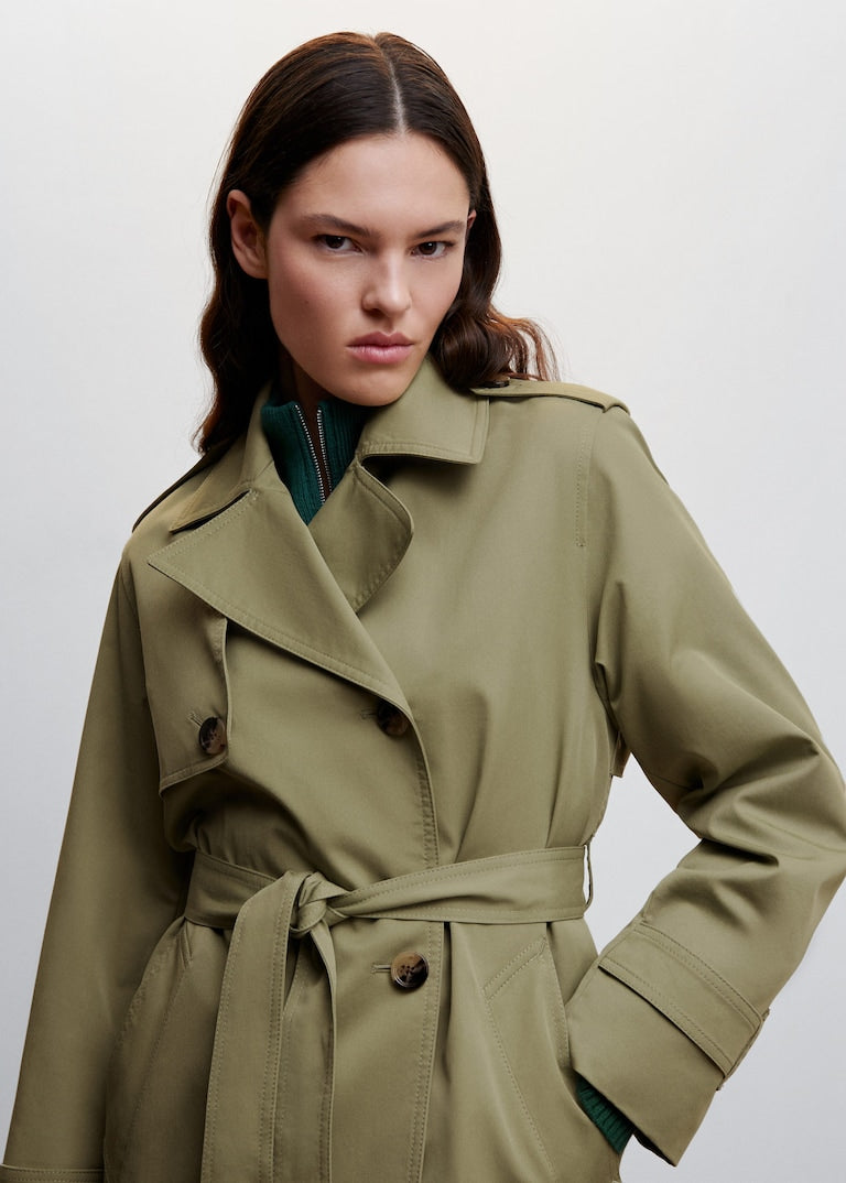 Classic belted trench coat