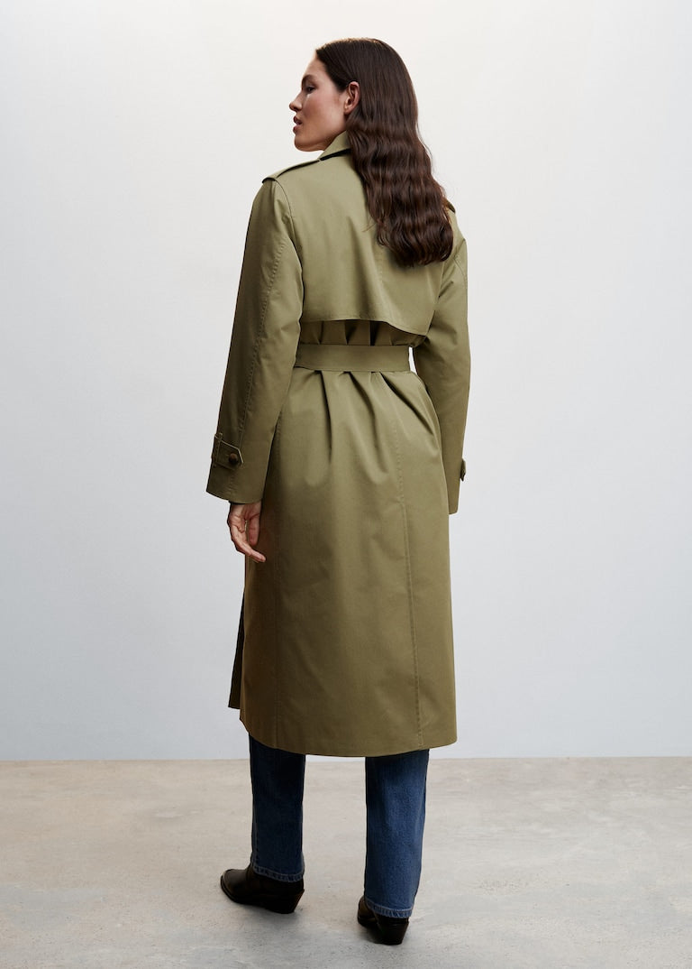 Classic belted trench coat