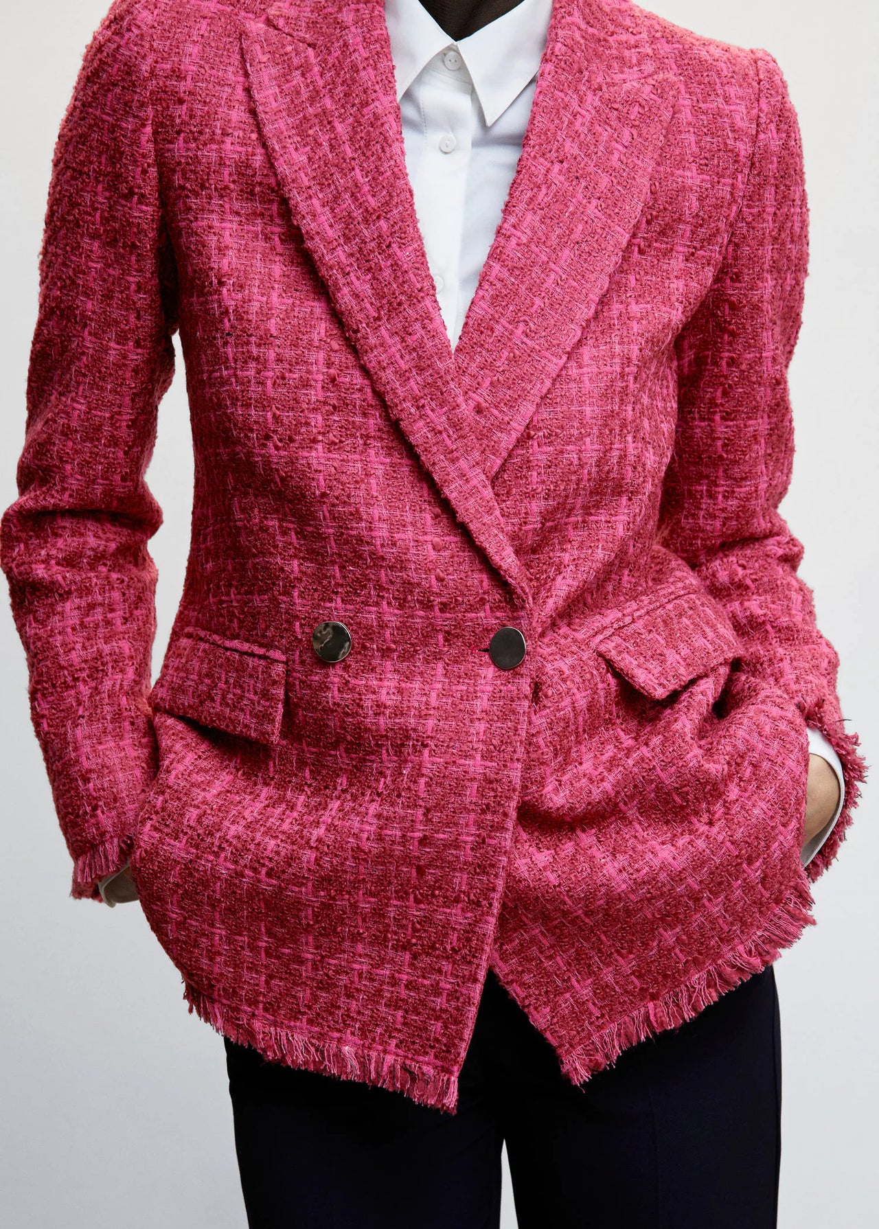 Textured regular fit suit blazer